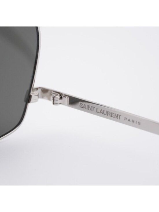 Saint Laurent SL653/F LEON 001 Sunglasses Silver Aviator Frame, Grey Lenses main image 4